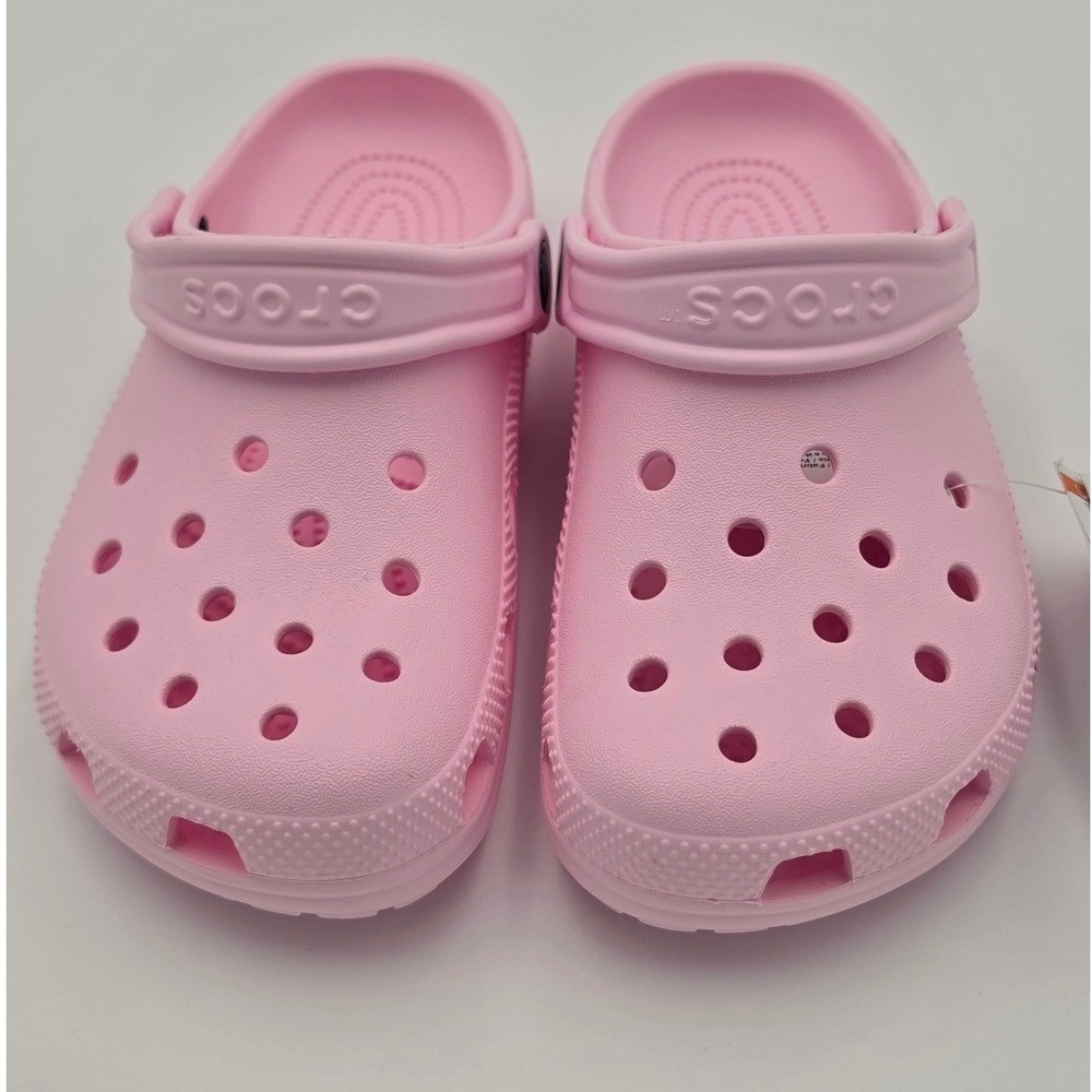 Crocs Classic Clog K Kids Pink Slip On Shoes size J2, NWT